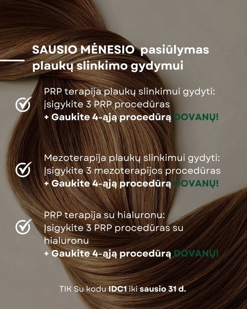 Mezoterapija ir PRP plaukų slinkimo gydymas